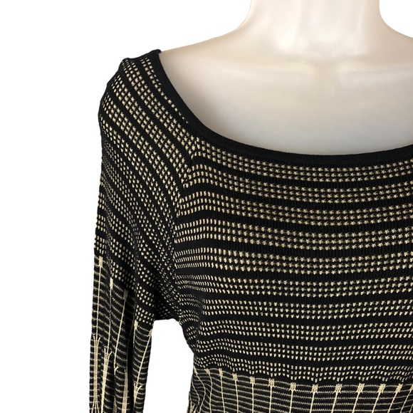 Women's Max Studio Multi Patterned Textured Black and Beige Dress. Size Medium. - Picture 8 of 13
